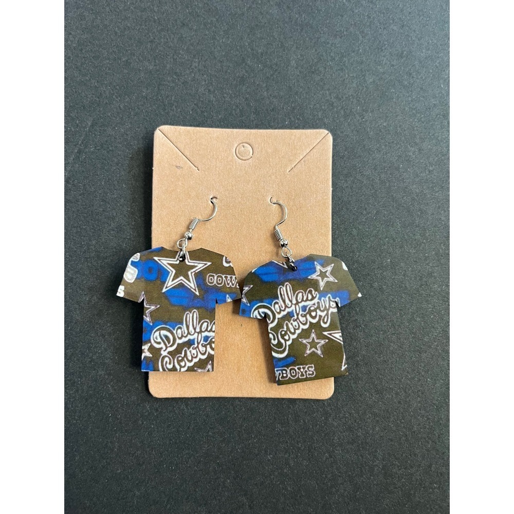 Dallas Cowboys Football‎ T Shirt Earrings Dangle Novelty Jewelry Women